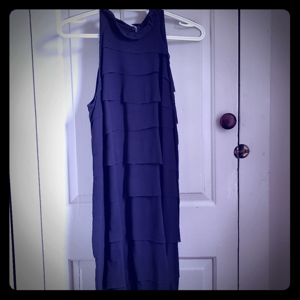 Vince black layered cocktail dress